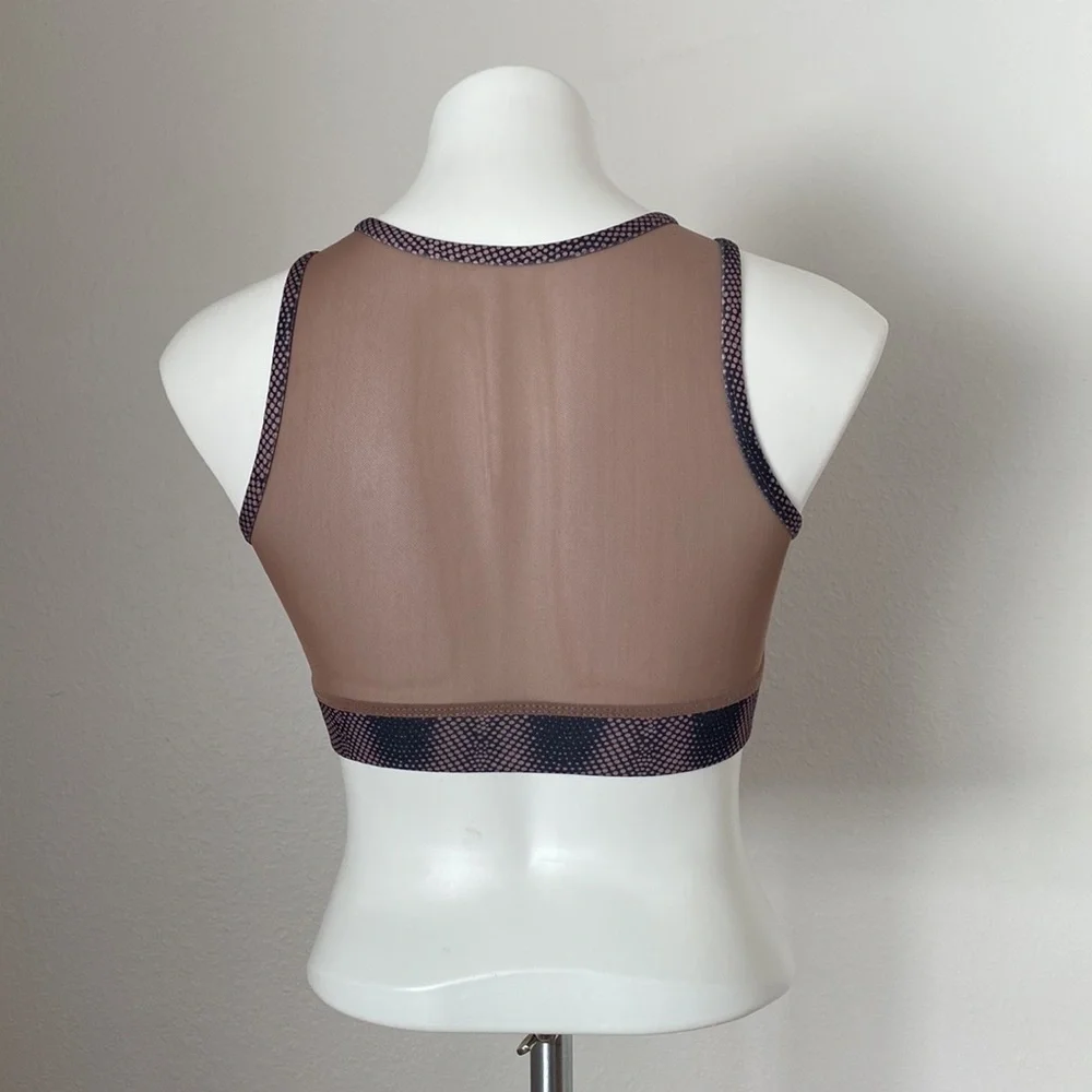 NovaSport Polka Dot Mesh Sports Bra Mauve High Performance Sports Bra Size M - Picture 3 of 7